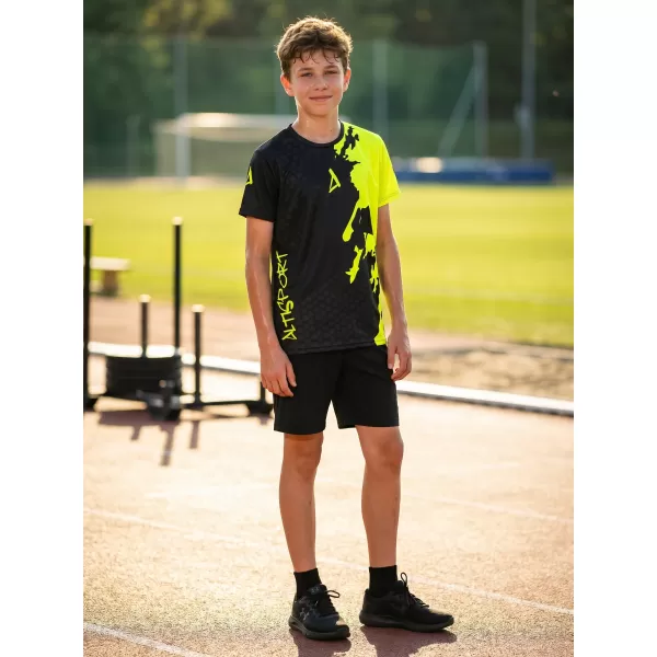  Gyermekfunkciós T -piró prémium ALTISPORT VOJ/ALM112TR01 FEKETE-FLUO SÁRGA 