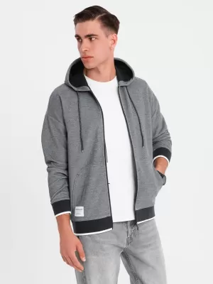 Férfi pulóver OMBRE OM-SSZP-0210 FEKETE