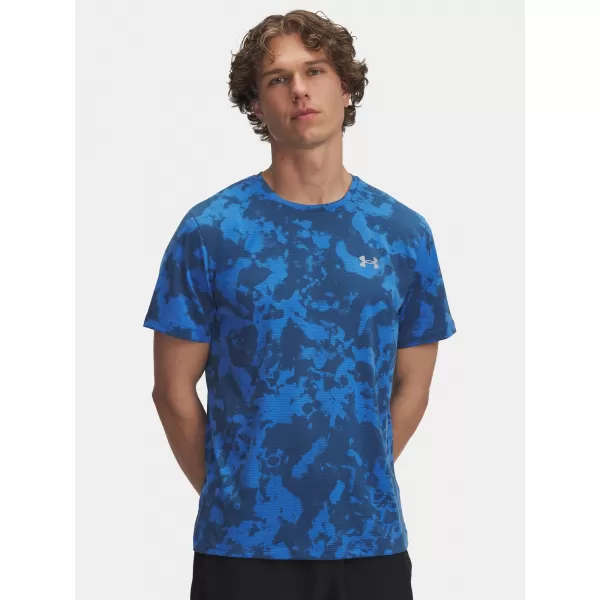  Férfi póló UNDER ARMOUR UA LAUNCH PRINTED SS KÉK 