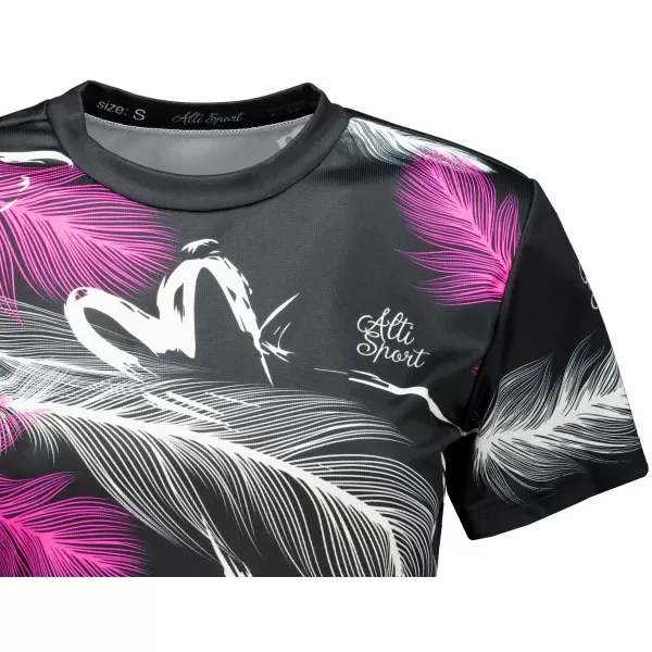  Női prémium crop top ALTISPORT VOJ/ALW001TR07 ČERNORŮŽOVÁ FEKETE RÓZSASZÍN 