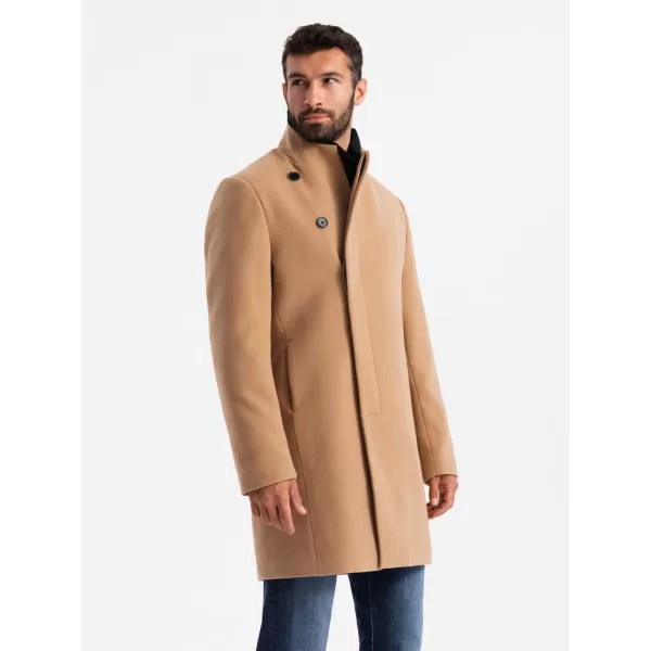  Férfi kabát OMBRE OM-COWC-0141 VILÁGOSBARNA 