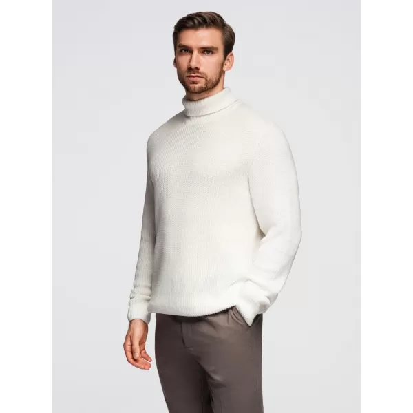  Férfi pulóver OMBRE OM-SWTN-0162 FEHÉR 