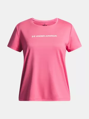 Lányos póló UNDER ARMOUR TECH WORDMARK GRAPHIC SS 6005136-672 RÓZSASZÍN