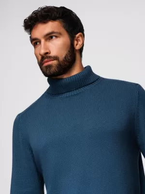 Férfi pulóver OMBRE OM-SWTN-0163 SÖTÉTKÉK