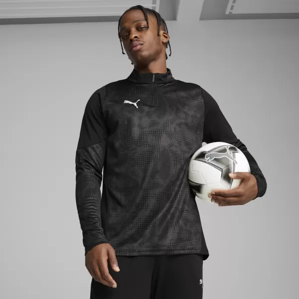  Férfi pulóver PUMA TEAMCUP TRAINING 1/4 ZIP TOP 659164_03 PUMA FEKETE/PUMA EZÜST 