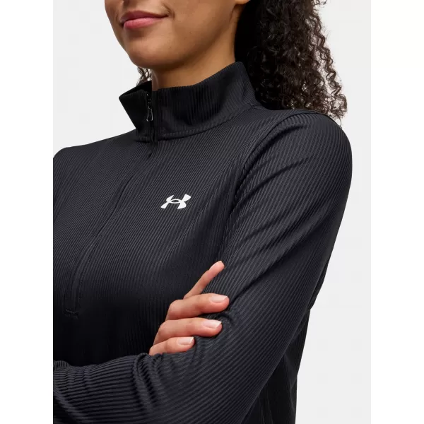  Női póló UNDER ARMOUR TECH RIB 1/2 ZIP 1389857-001 FEKETE 