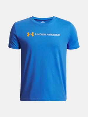 Fiú póló UNDER ARMOUR UA B LOGO WORDMARK SS KÉK