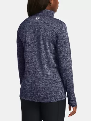 Női póló UNDER ARMOUR TECH 1/2 ZIP- TWIST 1384225-410 KÉK