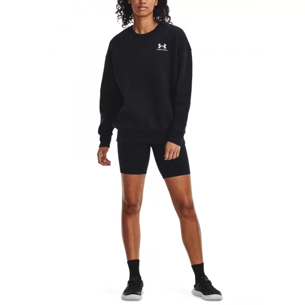  Női pulóver UNDER ARMOUR ESSENTIAL FLC OS CREW 1379475-001 FEKETE 
