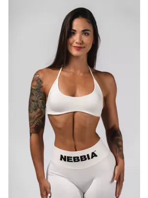 Varrat nélküli felemelhető sportmelltartó FLOW SEAMLESS 495 CREAM Nebbia