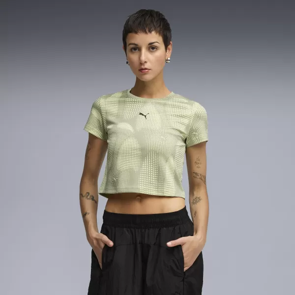  Női póló PUMA DARE TO AOP BABY TEE 63214582 LUX HADSEREG 