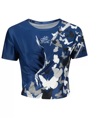 Női funkcionális prémium crop felső ALTISPORT VOJ/ALW022TR07 NAVY SZOKÁSOK