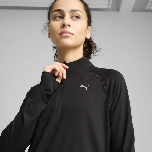  Ing PUMA W RUN VELOCITY CLOUDSPUN 1/4 ZIP 52665001 PUMA FEKETE 
