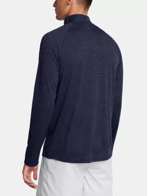 Férfi póló UNDER ARMOUR UA TECH TEXTURED 1/2 ZIP 1382797-410 KÉK