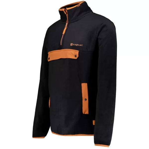  Férfi polár pulóver ALTISPORT GARM FEKETE/BARNA 