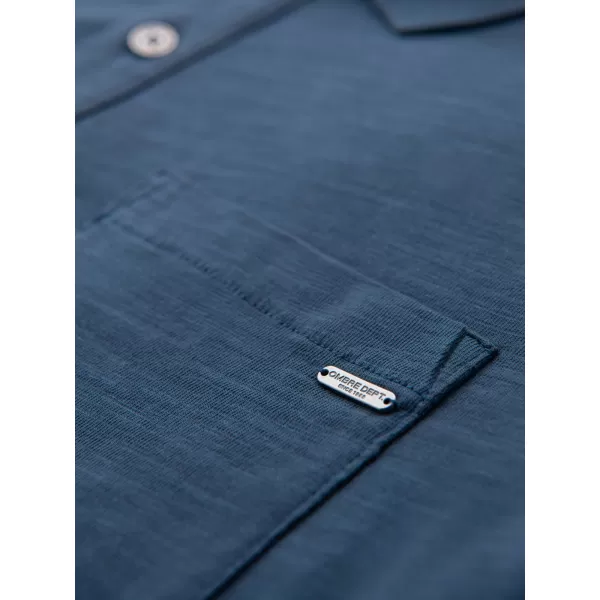  Mens t -phirt gallérral OMBRE OM-POWS-0142 SÖTÉTKÉK 