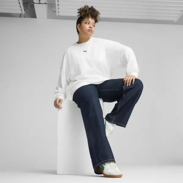  Női pulóver PUMA ESS OVERSIZED CREW FL 68540002 PUMA FEHÉR 