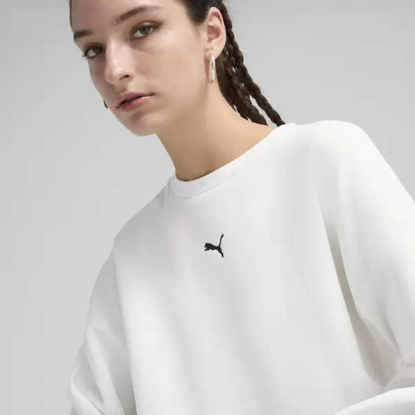  Női pulóver PUMA ESS OVERSIZED CREW FL 68540002 PUMA FEHÉR 