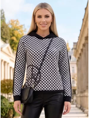 Női pulóver ALTISPORT GILL FEKETE/FEHÉR