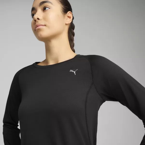  Ing PUMA W RUN VELOCITY LONG SLEEVE (POLY) 52658101 PUMA FEKETE 