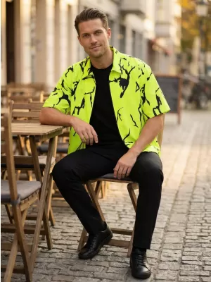 Prémium férfi ing ALTISPORT VOJ/ALM052KOS01 NEON ZÖLD