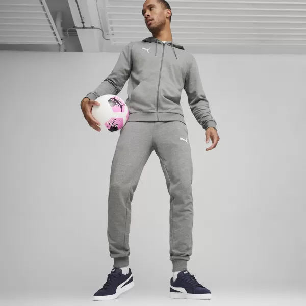 Kabát PUMA TEAMGOAL CASUALS HOODED JACK 658595_33 KÖZEPES SZÜRKE HEATHER/FEHÉR 