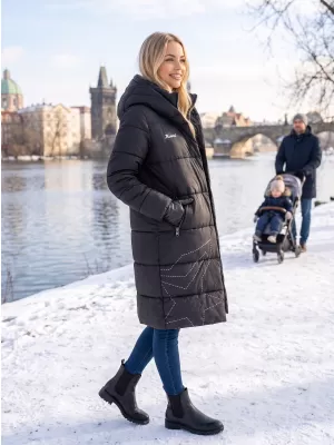 Női kabát KIXMI VENECIA FEKETE/FEHÉR