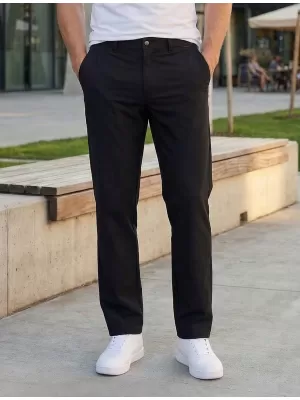 Férfi nadrág ALTISPORT ATS TROUSER CLASSIC-FIT FEKETE