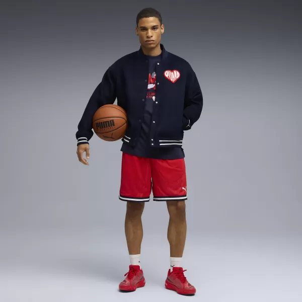 Rövidnadrág PUMA HOOPERHOTLINE AOP 7" SHORTS 63283701 MINDEN IDŐKRE PIROS/AOP 