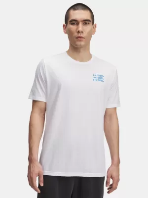 Férfi póló UNDER ARMOUR UA TRIPLE STACK LC LOGO SS FEHÉR