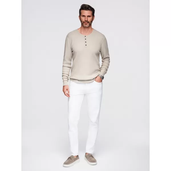  Férfi pulóver OMBRE OM-SWSW-0182 BÉZS 