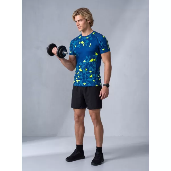  Férfi funkcionális tömörítés T -piró prémium ALTISPORT VOJ/ALM108TR04 NAVY-NEON SÁRGA 
