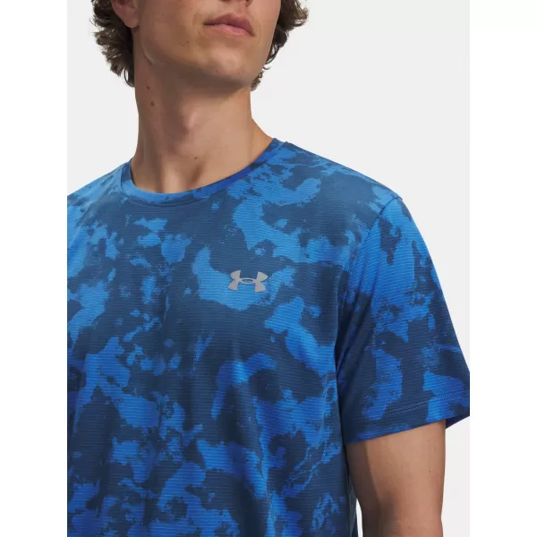  Férfi póló UNDER ARMOUR UA LAUNCH PRINTED SS KÉK 