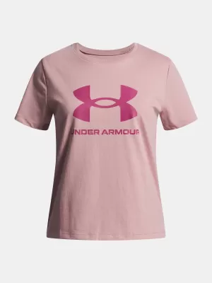 Lányos póló UNDER ARMOUR UA BIG LOGO SS RÓZSASZÍN