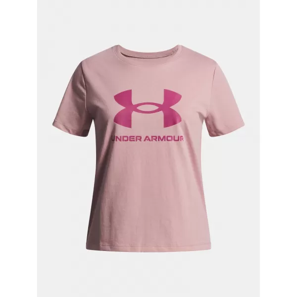  Lányos póló UNDER ARMOUR UA BIG LOGO SS RÓZSASZÍN 
