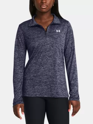 Női póló UNDER ARMOUR TECH 1/2 ZIP- TWIST 1384225-410 KÉK
