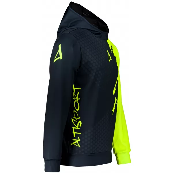  Férfi funkcionális pulóver prémium ALTISPORT VOJ/ALM112MI01 FEKETE-FLUO SÁRGA 