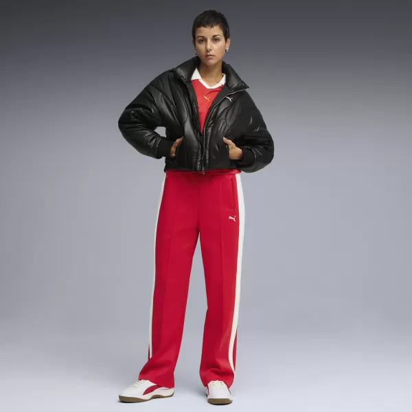  Női melegítőnadrág PUMA T7 ALWAYS ON STRAIGHT TRACK PANTS OP 62979711 MINDEN IDŐK PIROS 