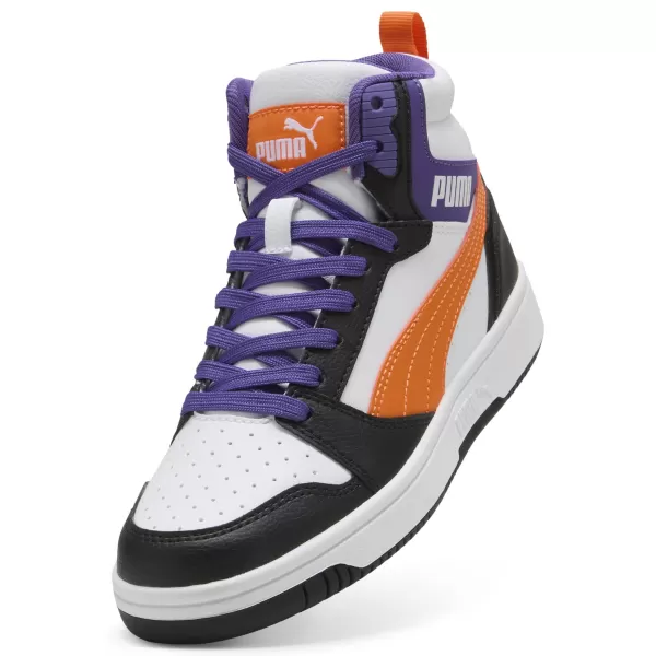  Bébi cipő PUMA REBOUND V6 MID JR 39383134 PUMA FEHÉR/NARANCSSÁRGA GLO/FEKETE 