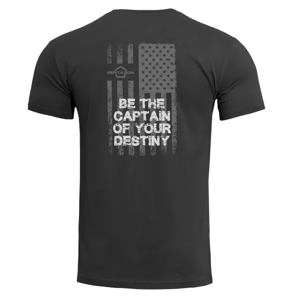  póló PENTAGON AGERON AMERICAN FLAG K09012 FEKETE 
