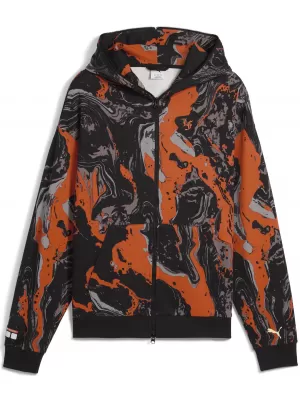 Férfi pulóver PUMA LAFRANCE HEEM ERA FULL ZIP 63247101 NARANCSSÁRGA GLO/AOP