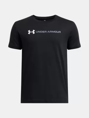 Fiú póló UNDER ARMOUR UA B LOGO WORDMARK SS 1389963-001 FEKETE