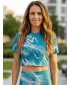 Női prémium crop top ALTISPORT VOJ/ALW001TR07 EMERALD/ŠEDÁ SMARAGD/SZÜRKE