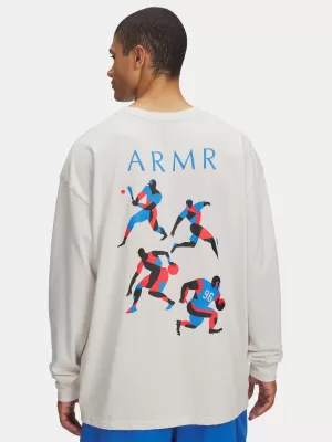 Férfi póló UNDER ARMOUR UA HWT MODERN SPORT OS LS 6004885-110 FEHÉR