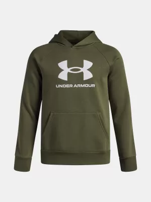 Fiú pulóver UNDER ARMOUR UA RIVAL FLEECE BL HOODIE 1379791-390 ZÖLD