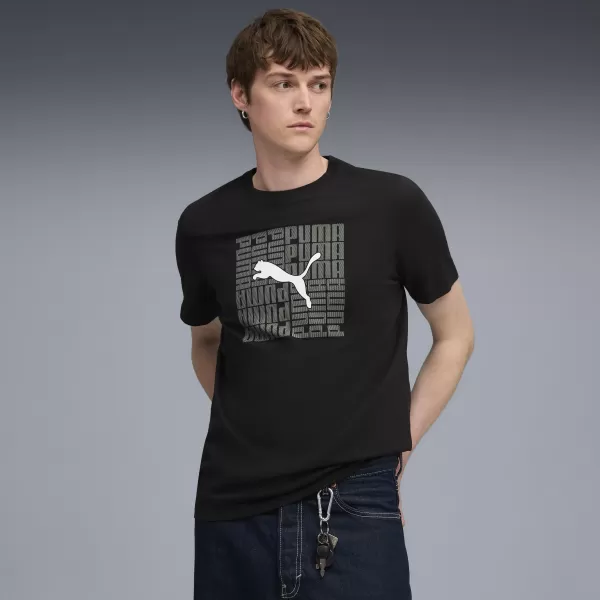  Ing PUMA GRAPHIC BOX TEE 68803101 PUMA FEKETE 