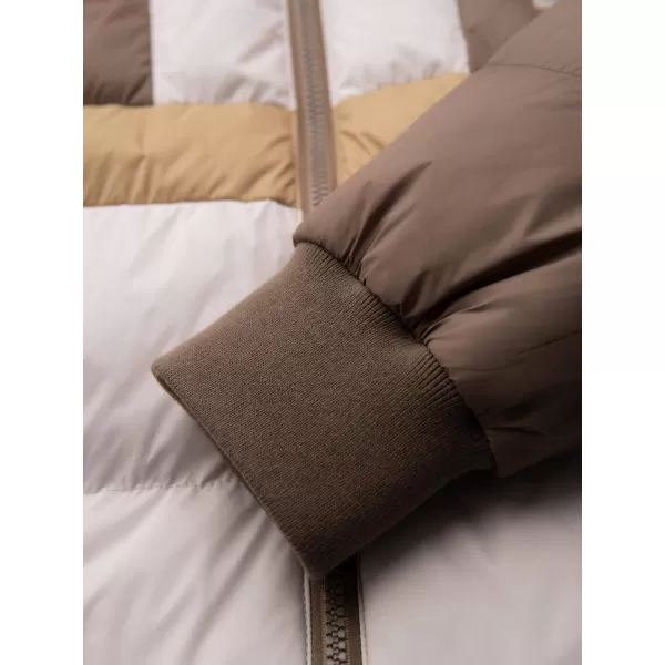  Kabát OMBRE OM-JALP-0296 BÉZS ÉS FEHÉR 