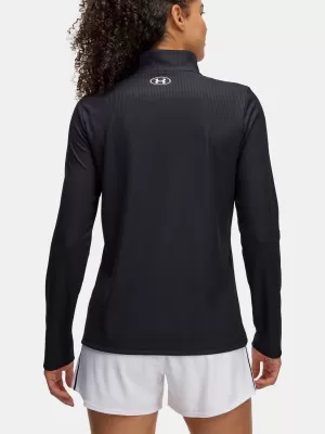 Női póló UNDER ARMOUR TECH RIB 1/2 ZIP 1389857-001 FEKETE