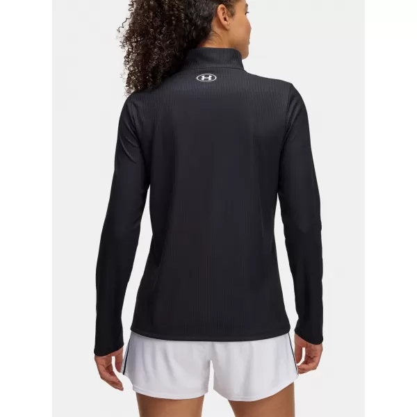 Női póló UNDER ARMOUR TECH RIB 1/2 ZIP 1389857-001 FEKETE 