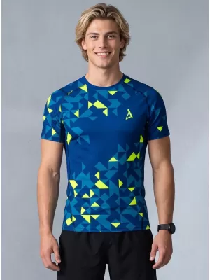 Férfi funkcionális tömörítés T -piró prémium ALTISPORT VOJ/ALM108TR04 NAVY-NEON SÁRGA